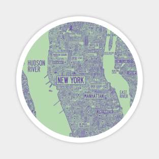 New York city map green Magnet